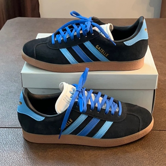 Adidas Wmn\'s Gazelle Black Blue IE9124 -Suede Sneakers Retro Originals Sz 6